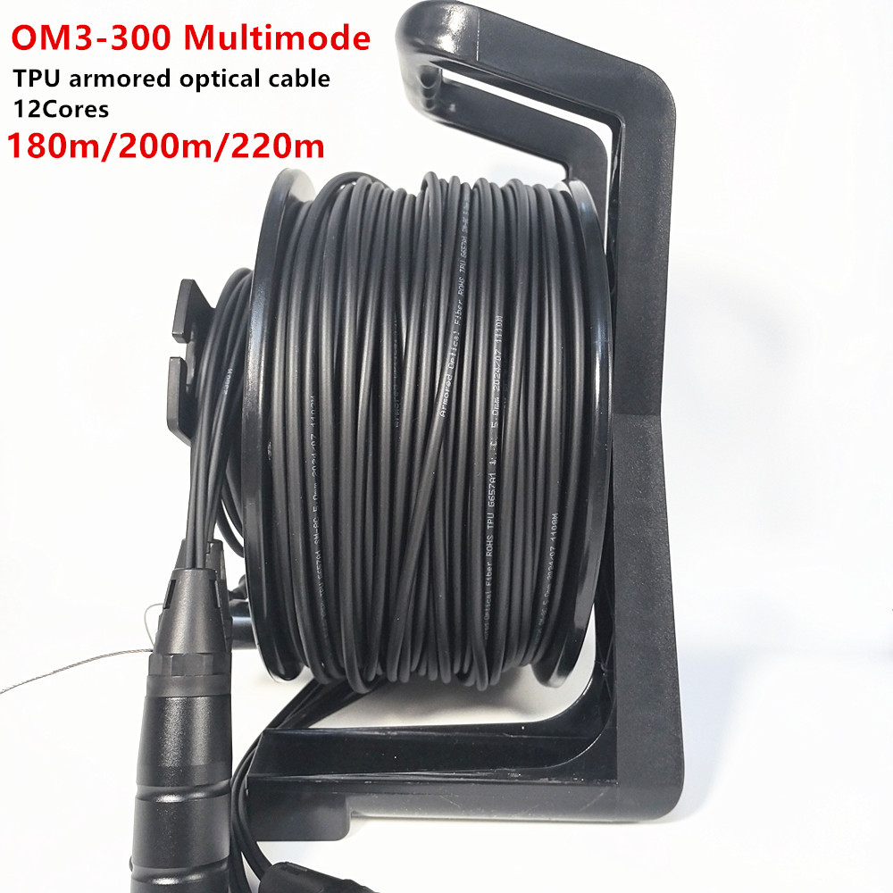 Reel Cover - สายใยแก้วนำแสงแบบหลายโหมด OM3, หุ้มเกราะ TPU, สำหรับใช้งานภายนอกอาคาร, 2/4/6/8/12