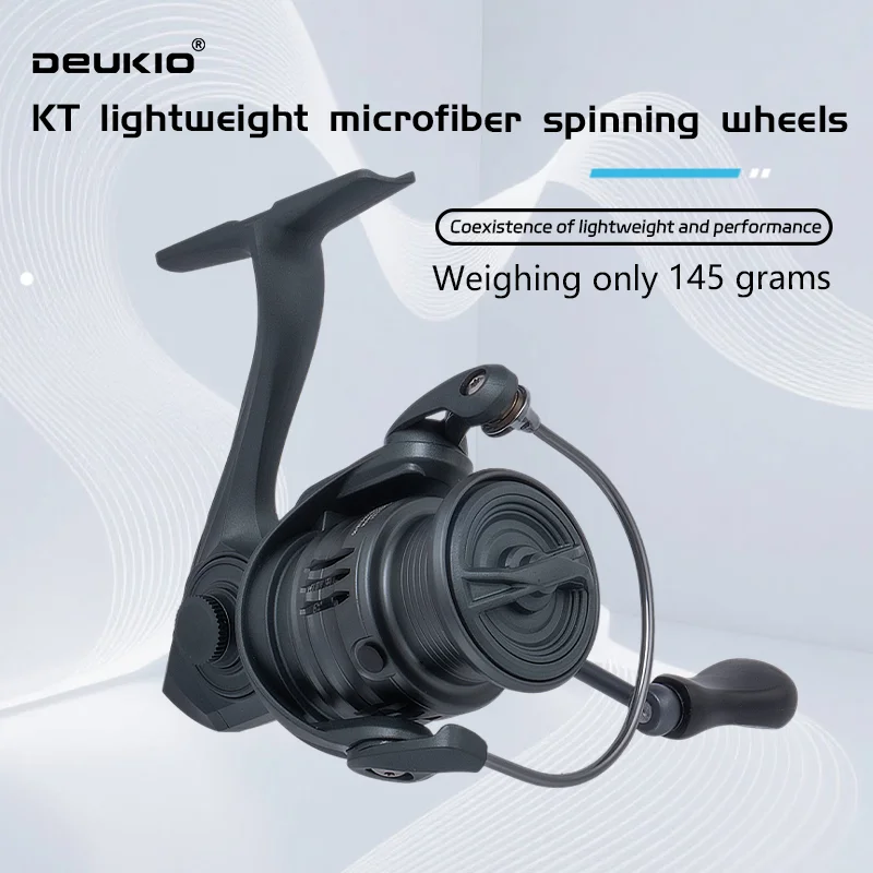 Trolling Reel - DEUKIO รอกตกปลาแบบสปินนิ่งน้ำหนักเบา อัตราทดเกียร์ 5.2:1 รอกตกปลาแบบสปินนิ่งทรงพลังสำหรับน้ำจืดและน้ำเค็ม