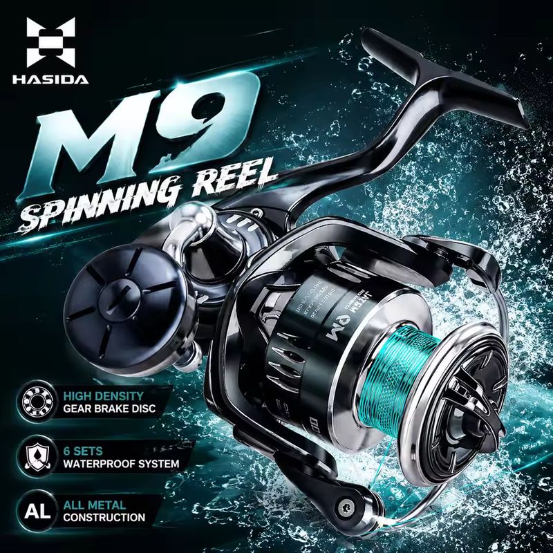 รอกสปินนิ่ง HASIDA M9 โลหะทั้ง - Trolling Reel บทวิจารณ์และราคา
