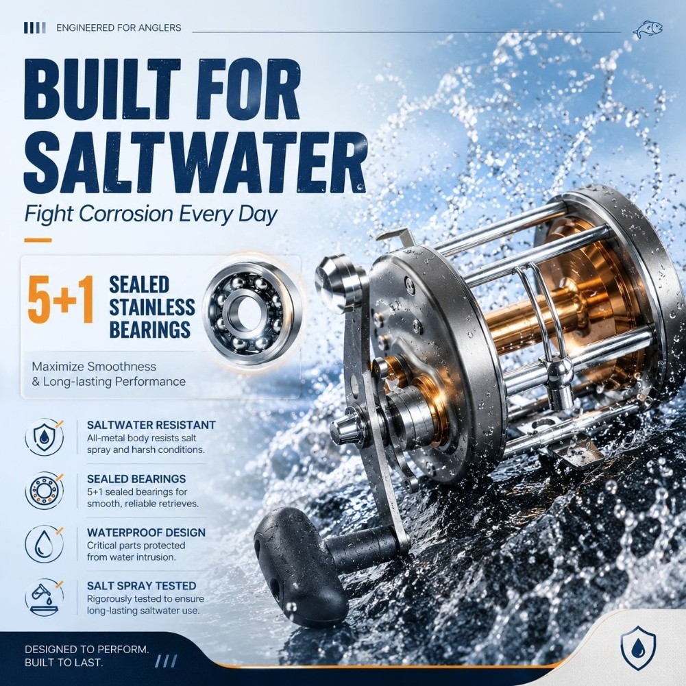 รอกตกปลา MT 50W สำหรับใช้กับมื - Trolling Reel บทวิจารณ์และราคา